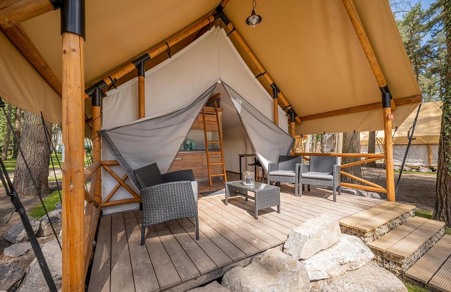 Glamping tent voorkant Hoge Kempen