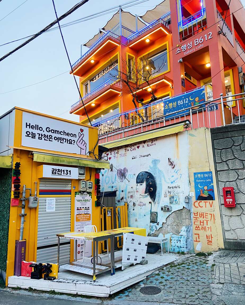 Gekleurde gebouwen bij Gamcheon Culture Village