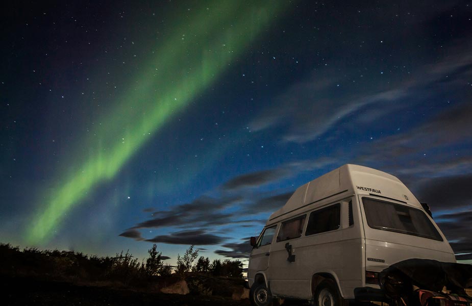 Reizen met camper naar het noorderlicht