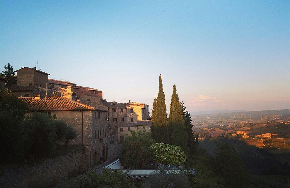 Het plaatsje San Gimignano in Toscane