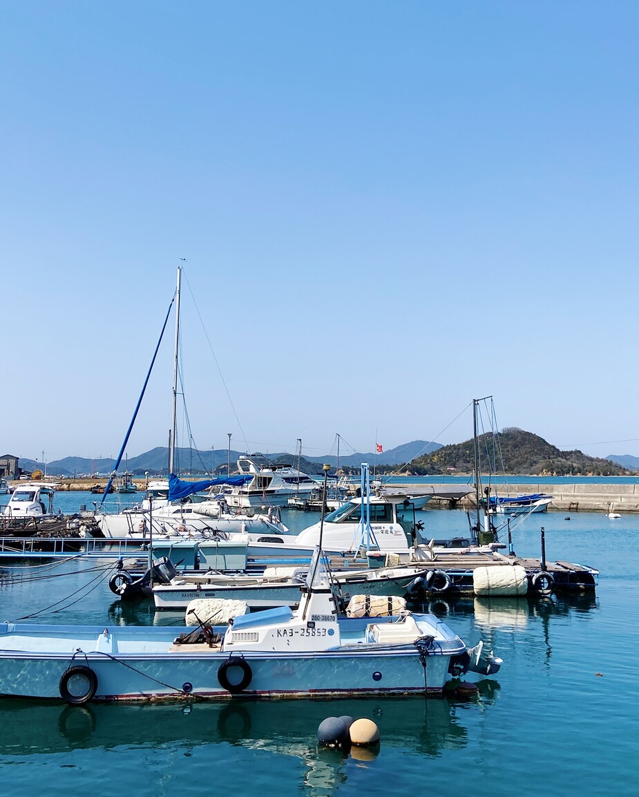 Boten op Naoshima eiland