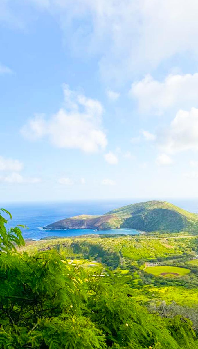 Uitzicht vanaf Koko Head op Oahu