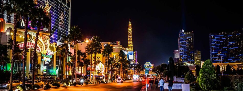 De strip in Las Vegas met casino's