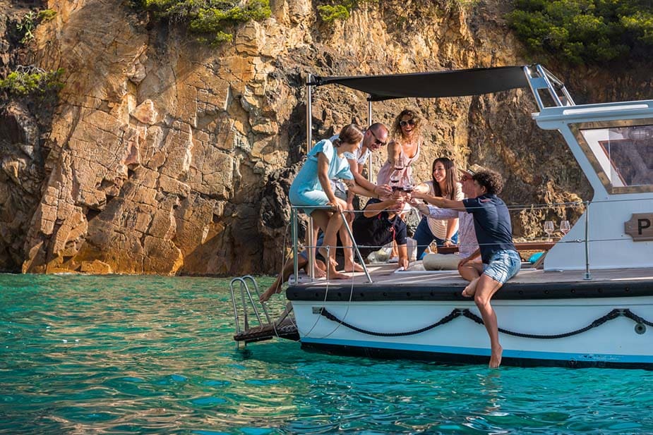 Op een popi boot aan de Costa Brava